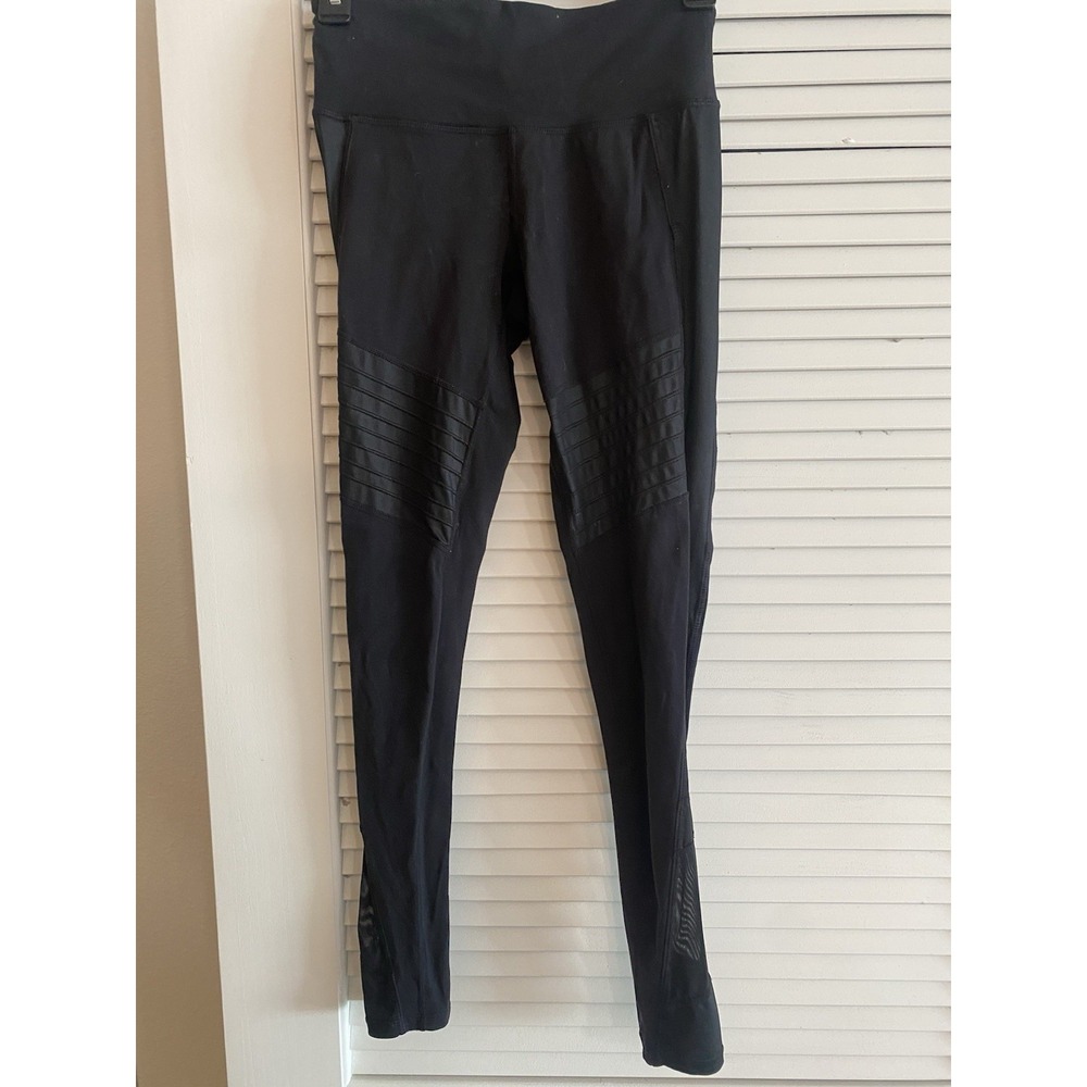 ATHLETA Leggings XS, Black, Mesh Inserts, Yoga, Walking,